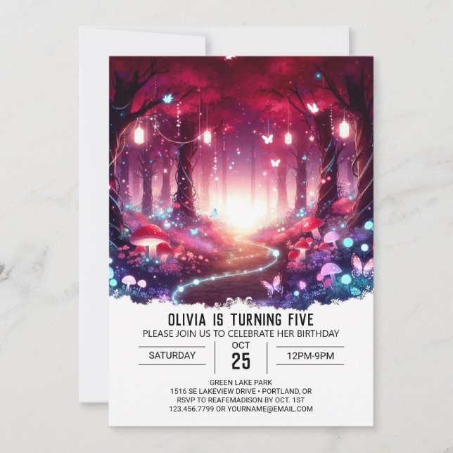 Invitation Imaginaire Woodland Digital Anniversaire (Devant)