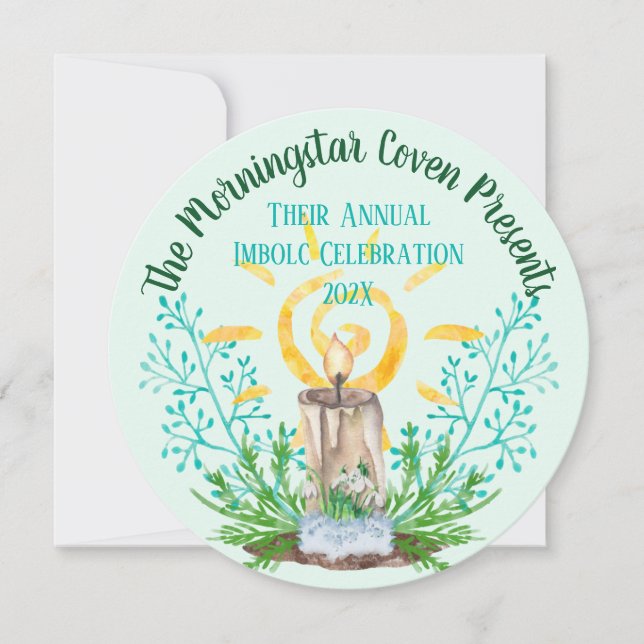 Invitation Imbolc Spiral Soleil Wicca Sabbat (Devant)