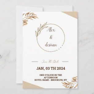 Invitation Imitation dorée