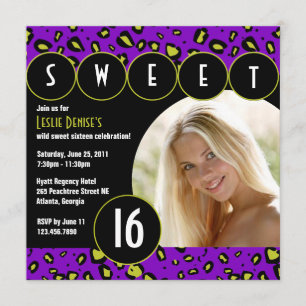 Invitation impertinent de photo de sweet sixteen