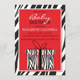 Invitation impertinente de baby shower de zèbre