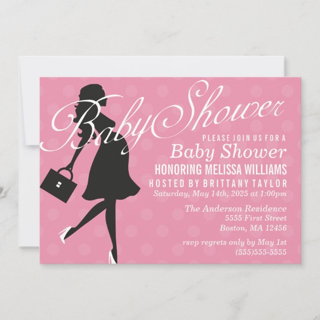 Invitation impertinente de Madame baby shower (Devant)