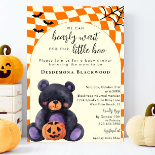 Invitation Impossible d'attendre un peu Bébé Halloween Shower