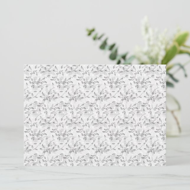Invitation Impression botanique monochrome sans couture (Debout devant)