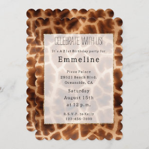 Invitation Impression de girafe Brown
