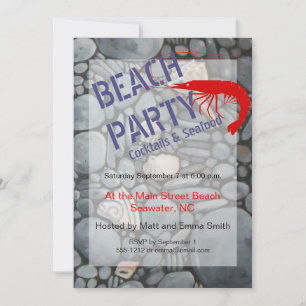 Invitation Impression de peinture de galets et de coquillages