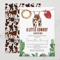Impression de vache Baby shower rustique de petit