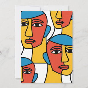 Invitation Impression de visages abstraits, art géométrique v