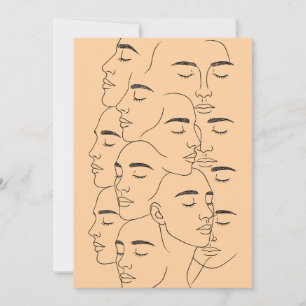 Invitation Impression de visages qui se chevauchent, Art en l