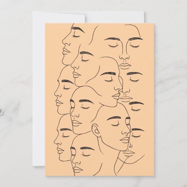Invitation Impression de visages qui se chevauchent, Art en l (Devant)