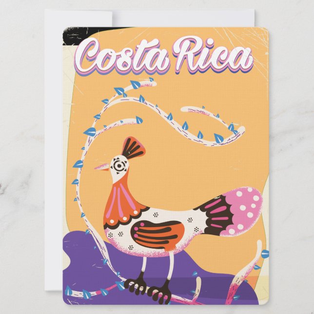 Invitation Impression de voyage vintage costaricain (Devant)
