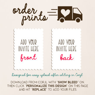 Invitation Impression d'invitation en forme de paille de 5 x