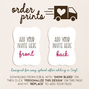 Invitation Impression d'invitation en forme de support de 5 x