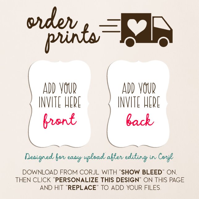 Invitation Impression d'invitation en forme de support de 5 x (Créateur téléchargé)