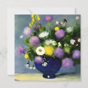 Invitation Impression du vase de fleurs de couleur douce