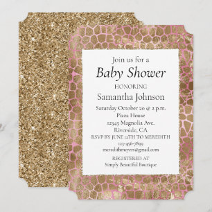Invitation Impression Girl Rose Gold Giraffe