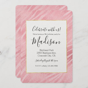 Invitation Impression Glam Pink Zebra