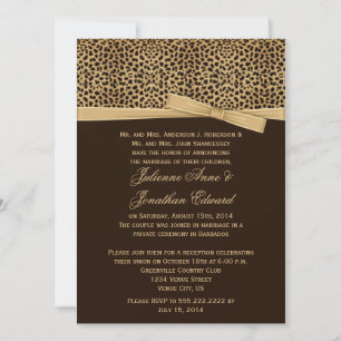 Invitation Impression léopard FAUX Ruban Réception après-mari