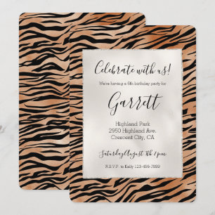 Invitation Impression Orange Black Tigre