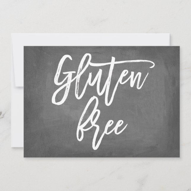 Invitation Impression typographique chic Gluten Free sur tabl (Devant)