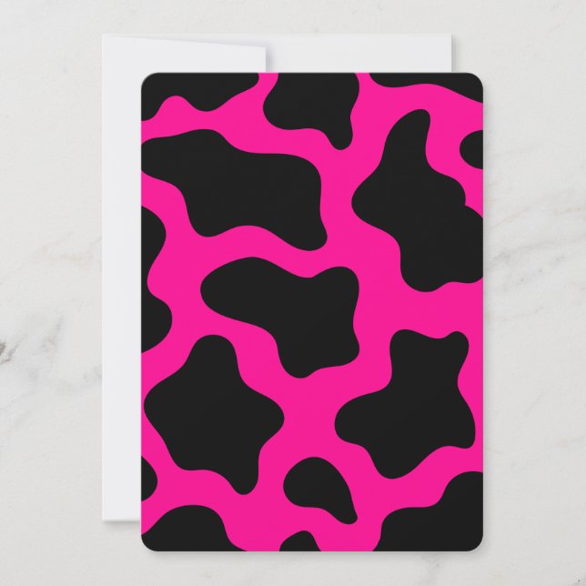 Invitation impression vache rose chaud Halloween (Devant)