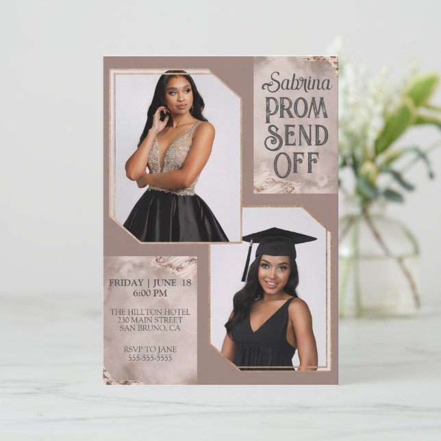Invitation Impressionnant Prom Envoyer Hors Graduation Deux P (Debout devant)