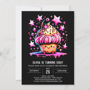 Invitation Imprimable Aquarelle Elégance Muffin Girl Annivers