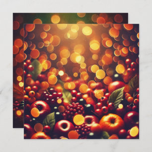 Invitation Imprimable Automne Harvest Fruits Bokeh Scrapbook