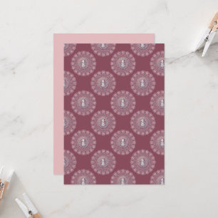 Invitation Imprimable blanc rose Snowman Polka Dot Mandala