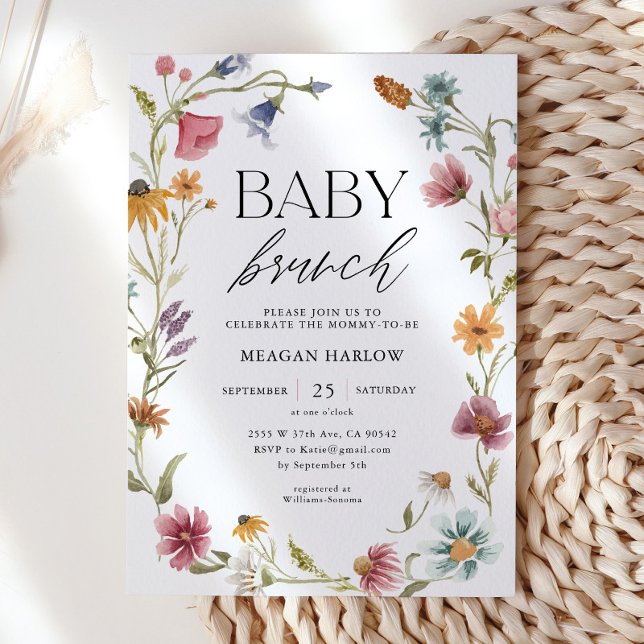 Invitation Imprimable Fleur sauvage Floral Baby Brunch Invita (Créateur téléchargé)
