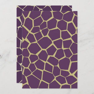 Invitation Imprimable Giraffe violet et or