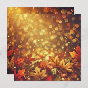 Invitation Imprimable Golden Autumnal Feuilles Bokeh Scrapboo