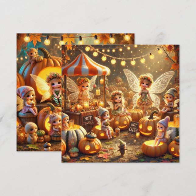 Invitation Imprimable Livre blanc sur le marché des fées d'au (Devant / Derrière)