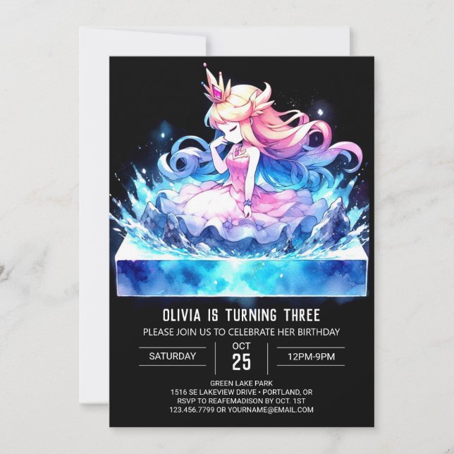 Invitation Imprimable Majestic Princess Anniversaire (Devant)