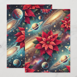 Invitation Imprimable Motif Poinsettia