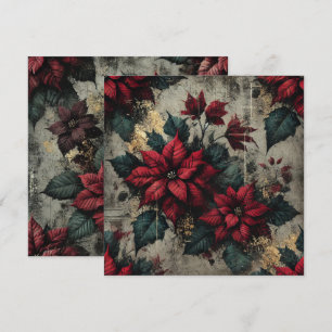 Invitation Imprimable Papier peint Grungy Poinsettia