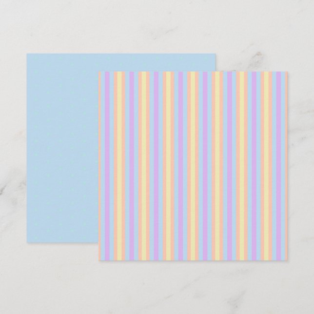 Invitation Imprimable Pastel Rainbow Spots & Stripes Scrapboo (Devant / Derrière)