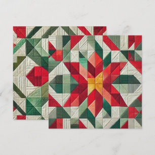 Invitation Imprimable poinsettia en patchwork géométrique pou