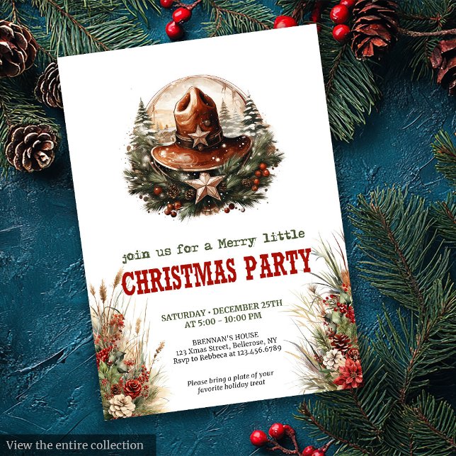 Invitation imprimable pour une fête de Noël dans l (Old West Christmas party printable invitation

)