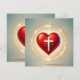 Invitation Imprimable Vibrant Red Heart Christian Scrapbook