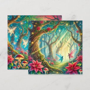 Invitation Imprimable Whimsical Forest & Poinsettia Scrapbook