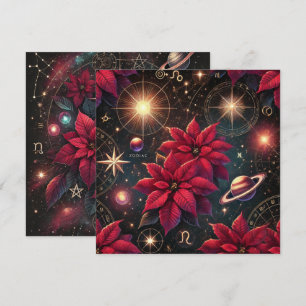 Invitation Imprimable Witchy Celestial Poinsettia Scrapbook