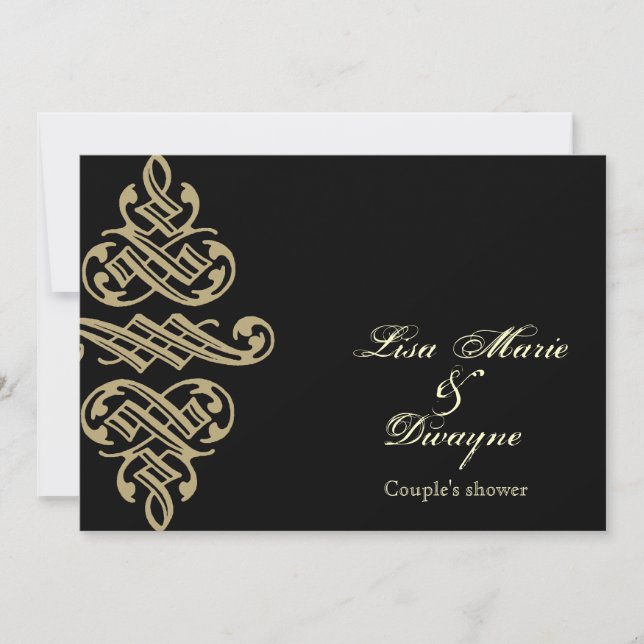Invitation Imprimantes vintages Ornament Couples Douche Invit (Devant)