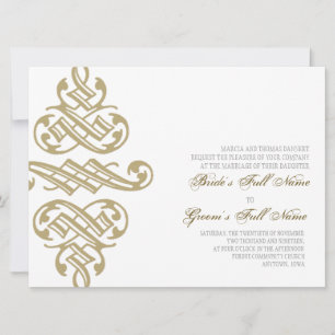 Invitation Imprimantes vintages Ornament Swirl - Mariage Invi