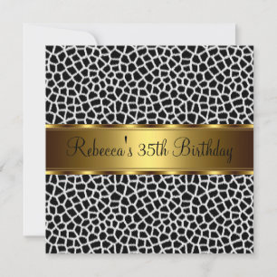 Invitation Imprimé Animal 35e Élégante Fête d'Anniversaire