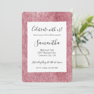 Invitation Imprimé animal zèbre pailleté rose    