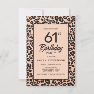 Invitation Imprimé Animalier Léopard Élégant Anniversaire Ten
