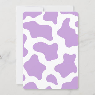 Invitation imprimé de vache violet pastel kawaii