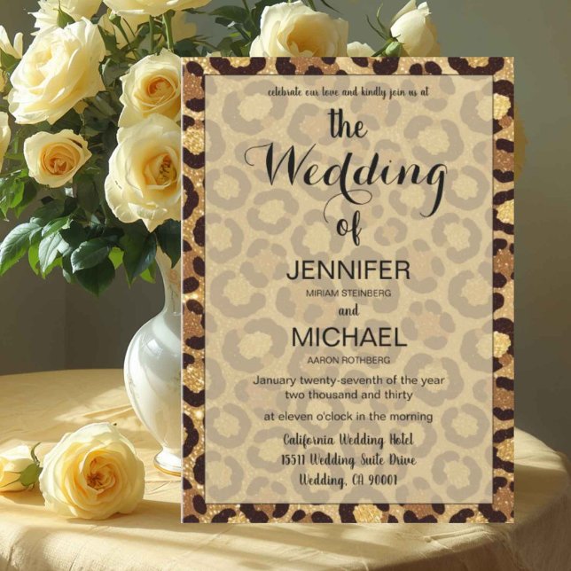 Invitation Imprimé léopard | Mariage moderne avec QR Code de  (Créateur téléchargé)