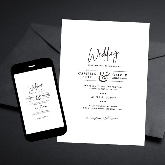Invitation Imprimé OU numérique Téléchargement Mariage INVITE (Créateur téléchargé)